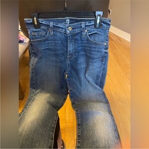 7 For All Mankind Dark Blue Straight Leg Jeans